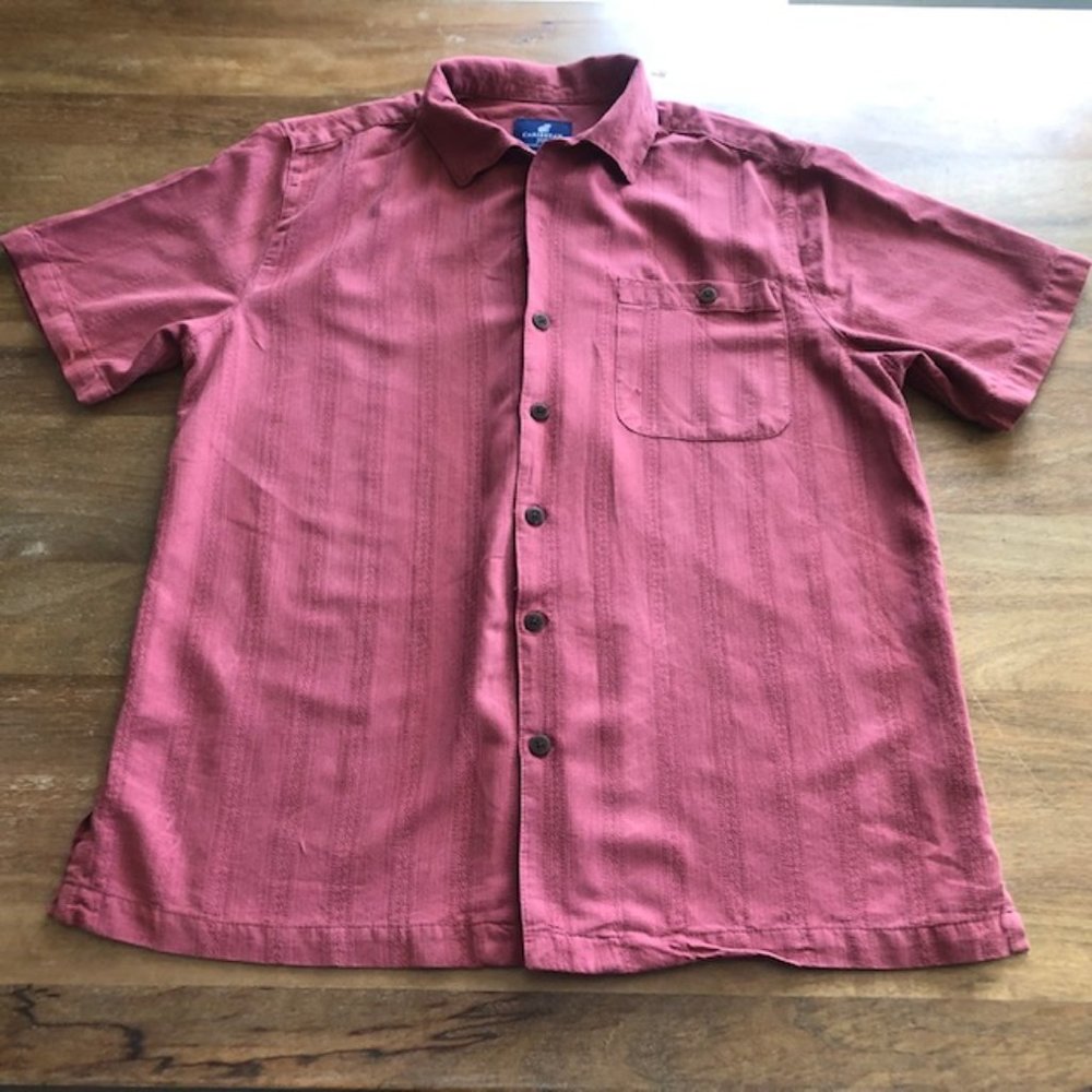 Caribbean Joe Island‎ Supply Co Hawaiian Silk Button Front S/S Shirt Men’s XL
